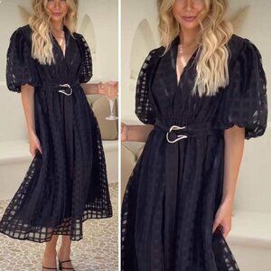 NWT YH & Co Wilkia Midi Dress - Black - US 8 (12 AUS/UK)